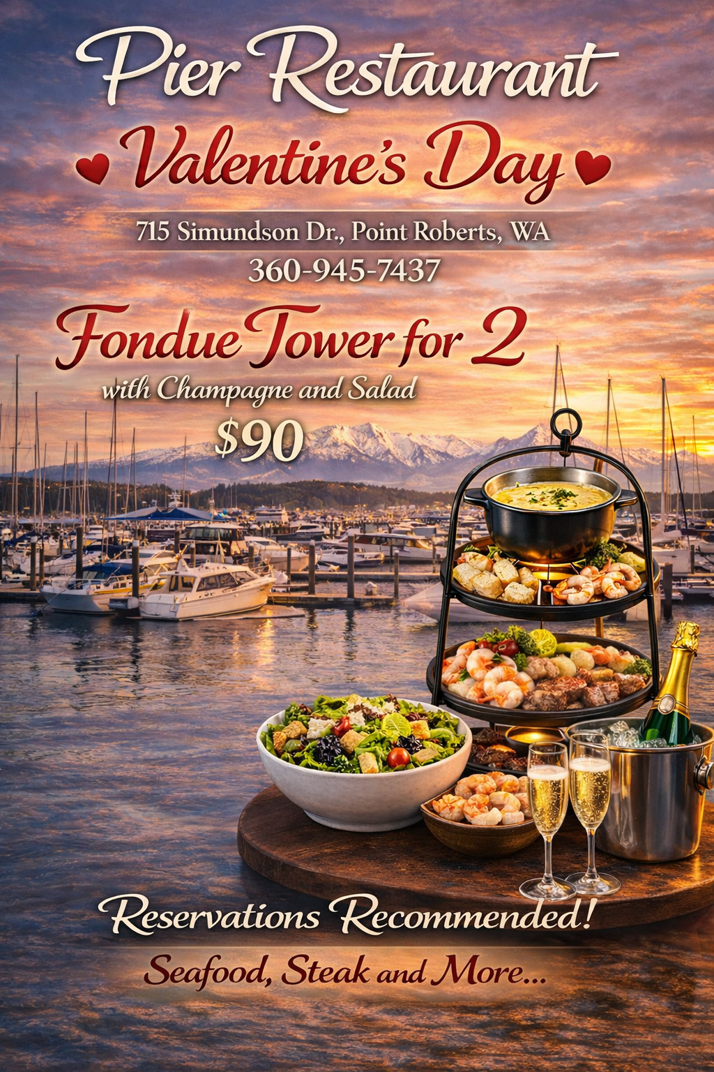 💘 Valentine’s Day at The Pier – Fondue Tower for Two ($90)
